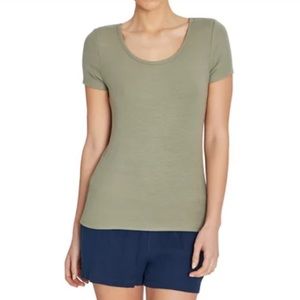 NWOT Three Dots Ribbed Crew Neck Tee - Olive Green